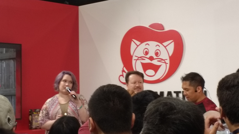 Left to Right: Monica Rial and Sonny Strait at the Toei booth.